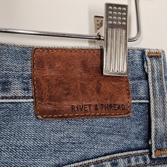 Madewell Rivet & Thread Distressed Straight-Leg Jeans Retro Distressed Size 24 - Picture 8 of 16